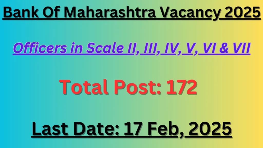 Bank Of Maharashtra Vacancy