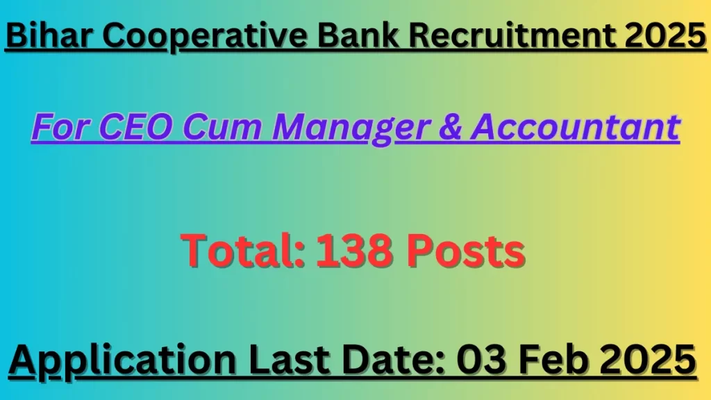 Bihar cooperative bank recruitment