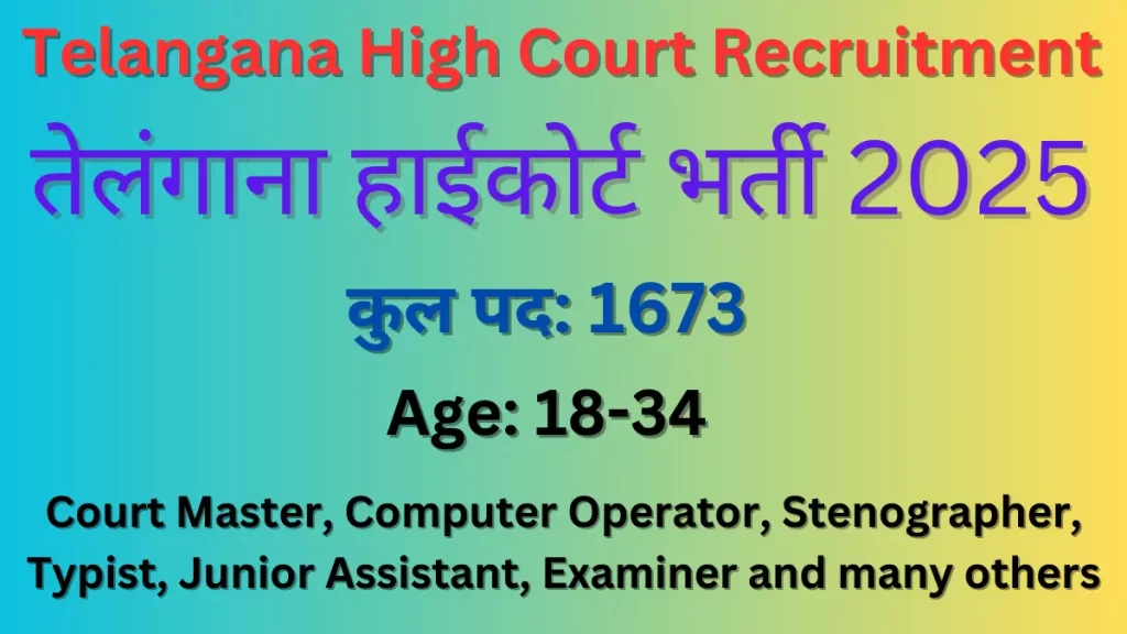 Telangana High Court Recruitment 2025